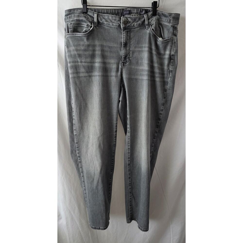 J Jill Boyfriend Straight Gray Denim Ankle Jeans Size 20